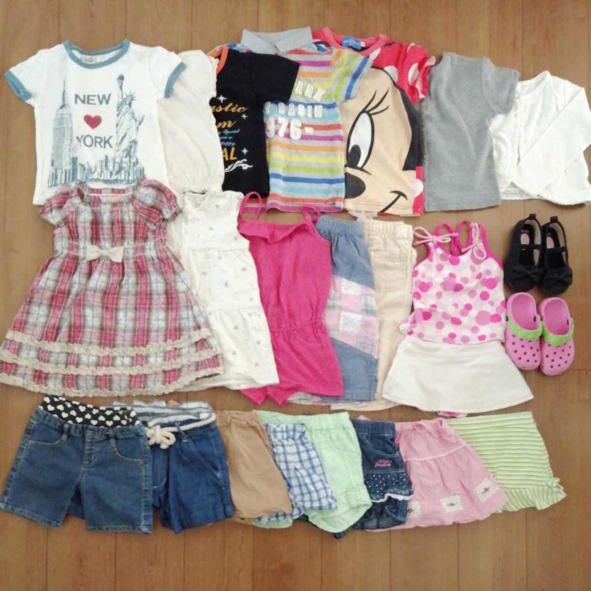 女の子 100cm子供服セット23点 ミキハウス 丸高衣料 ライトオン 夏服 半袖ｔシャツ 短パン スカート サンダル フォーマル靴15cm 水着 の落札情報詳細 ヤフオク落札価格情報 オークフリー スマートフォン版