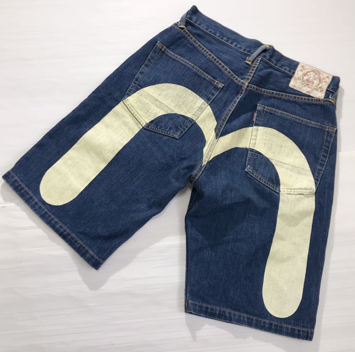 EVISU エヴィス》激シブ色落ち LOT 2001 白大黒ペイント インディゴ 