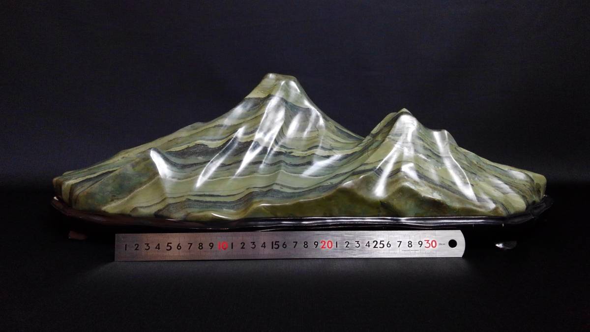 道】青虎石 虎石 鑑賞石 水石 盆石 盆景石 盆栽 飾り石「北海道 日高