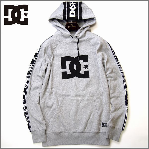 DC SHOES　ビッグロゴ　フーディ　パーカー　　M　ブラック　ゴールド　古着 DC SHOES ビッグロゴ フーディ パーカー M ブラック ゴールド 古着