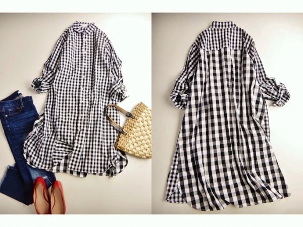 メルローイキュー Merlot Ikyu コットン100 前後ギンガムチェック切替えロング丈シャツワンピース の落札情報詳細 ヤフオク落札価格情報 オークフリー スマートフォン版