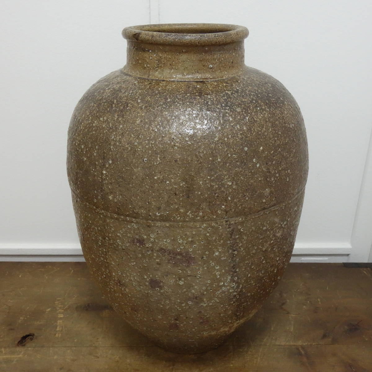 古い 信楽 茶壷 六古窯(K-XA846) 信楽焼 茶壷 高さ46cm 重さ6.7kg / 大きいサイズ 古民具 自然釉 焼締