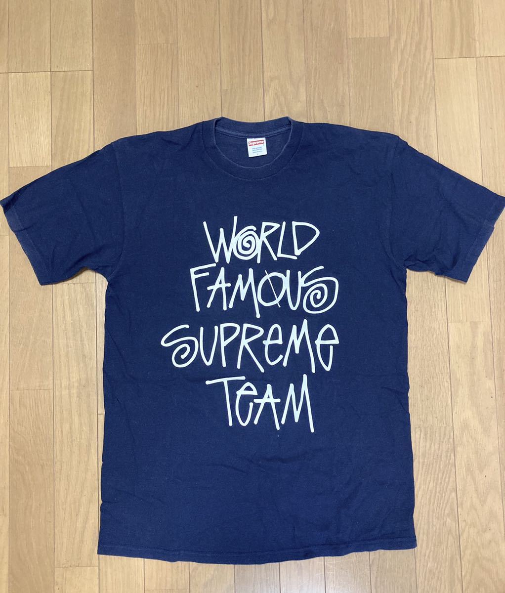 Supreme Stussy フォント Tee Tシャツ L ネイビー World Famous Team 01年発売 シュプリーム ボックスロゴ Box Logo 新作 New の落札情報詳細 ヤフオク落札価格情報 オークフリー スマートフォン版