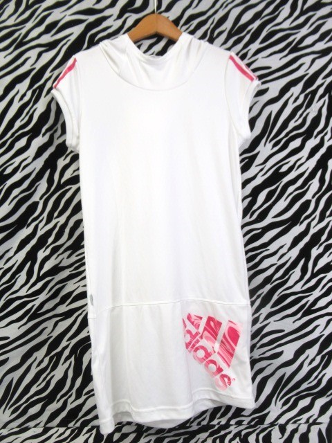 中古 100円スタート R4 41f 美品 アディダス フード テニスウェア ワンピース スリーストライプ ホワイト ピンク ミニスカ レディースl の落札情報詳細 ヤフオク落札価格情報 オークフリー スマートフォン版