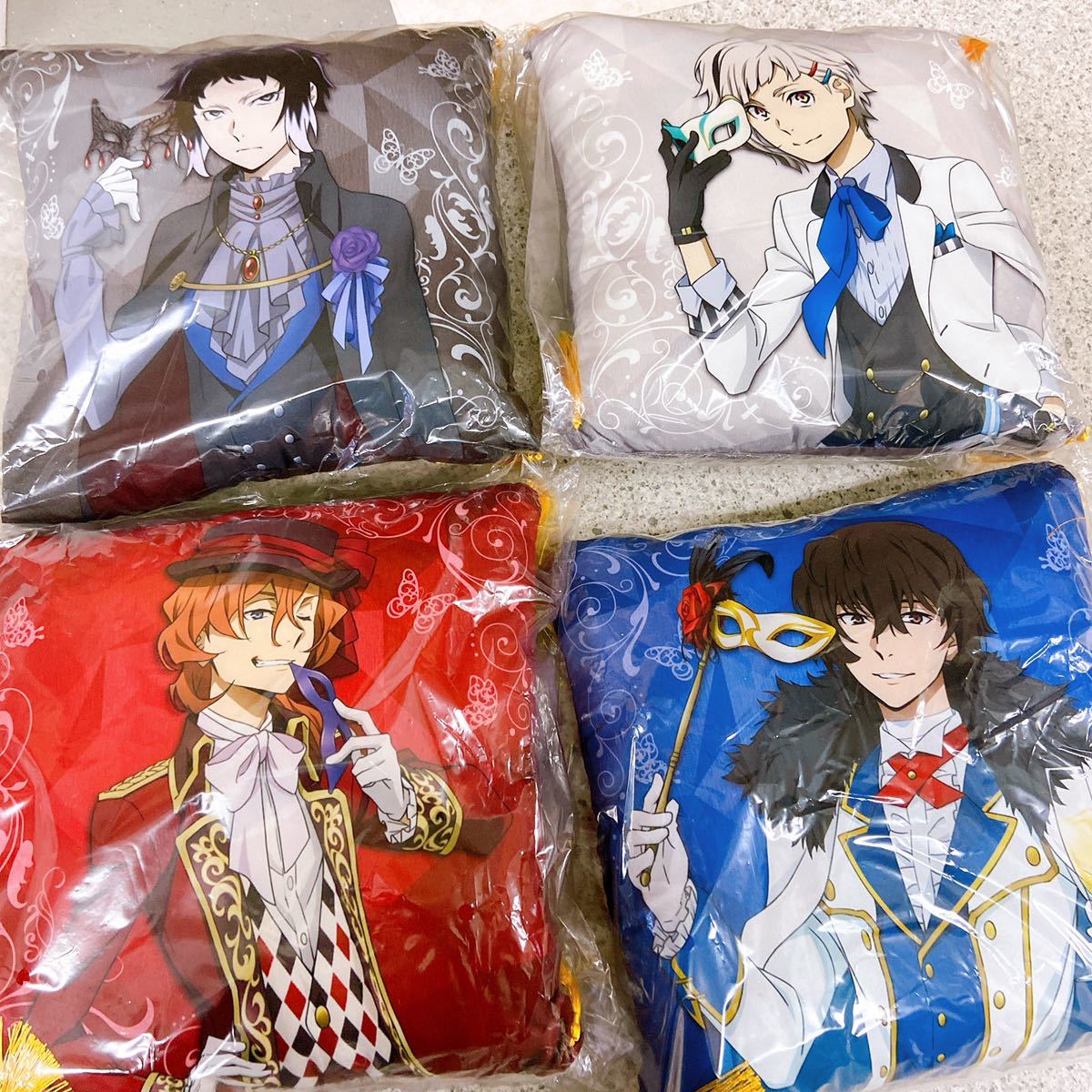 新品】新品未使用 一番くじ 文豪ストレイドッグス クッション 4種