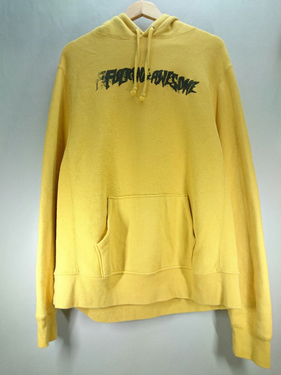 Fucking Awesome フード付きパーカー イエロー ファッキンオーサム Fucking Awesome◇パーカー/XL/コットン/イエロー/黄色/プルオーバー
