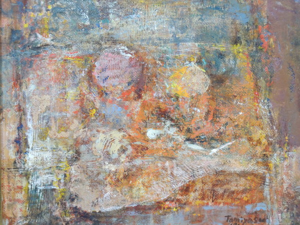 鈴木民保/夕暮れ/3号/油彩/油絵/額装品/抽象画/直筆サイン入り