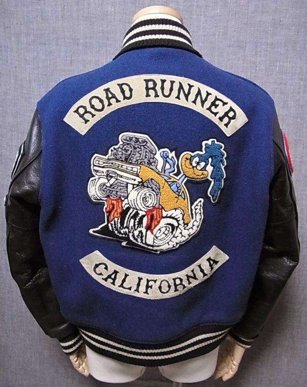 【コラボ】WHITESVILLE Road Runner スタジャン フルデコ WHITESVILLE ホワイツビル 袖革フルデコスタジャン ロードランナー刺繍