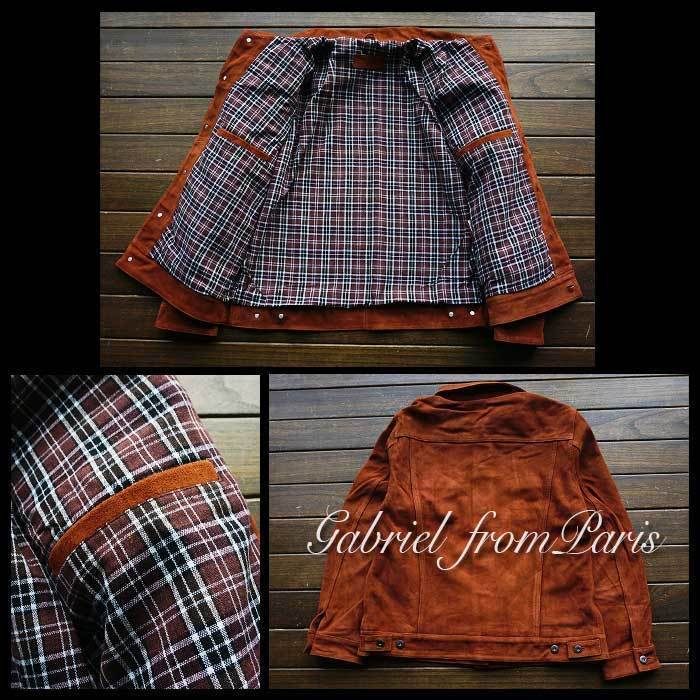 新品】15万□新作 GABRIEL 牛革 カウスエード サードタイプ Gジャン ...