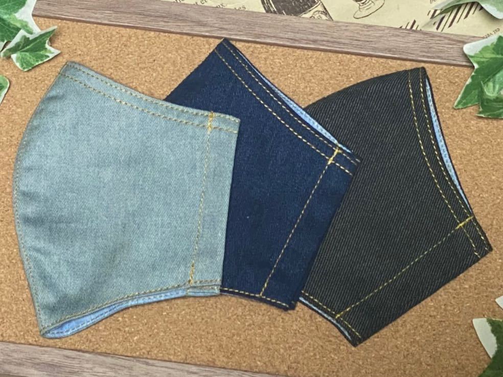 新品 ハンドメイド 男性向け 大きめ デニム風ステッチ入り インナーマスク 綿100 3枚セット の落札情報詳細 ヤフオク落札価格情報 オークフリー スマートフォン版
