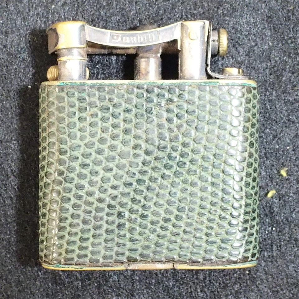 1. ダンヒル dunhill オイルライター 蛇革 レザー パイソン 1930年代 