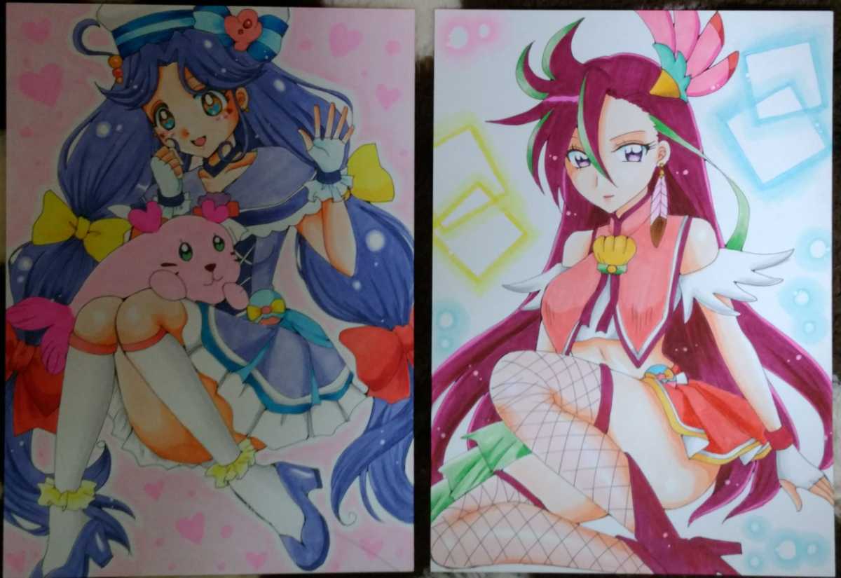 新品】手描きイラスト プリキュア 在庫処分！8枚組！☆ A5の落札情報