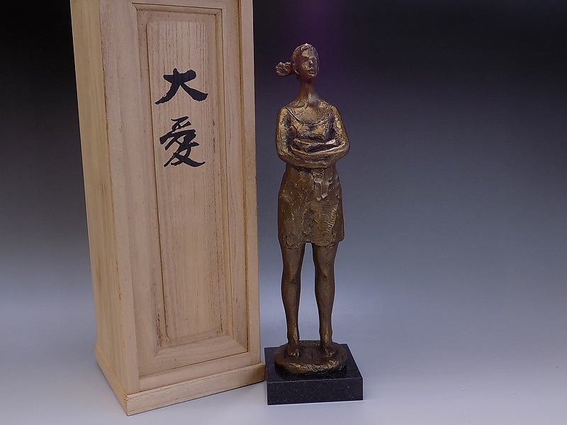 【希少・一点物】山本眞輔(山本真輔)ブロンズ像　銅像置物日展　想春 希少・一点物】山本眞輔(山本真輔)ブロンズ像 銅像置物日展 想春