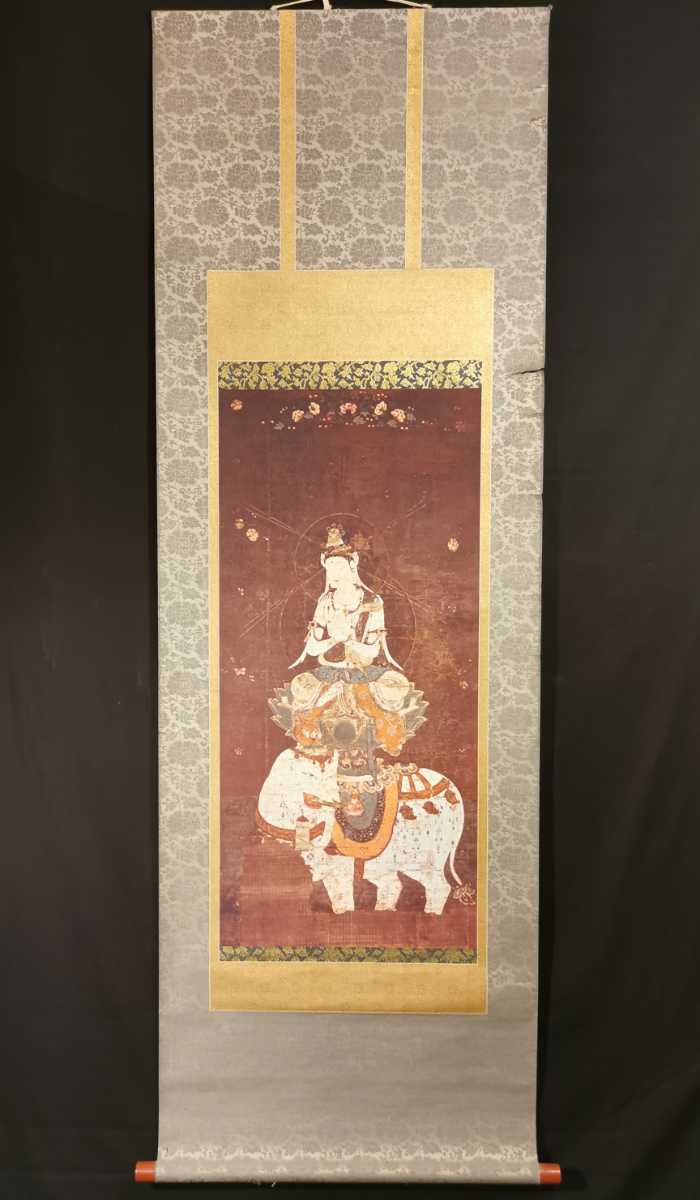 【複製】◆仏画◆工芸◆古仏画 仏教美術 仏教聖品 普賢菩薩 仏像 普賢菩薩 選べる3色／古美金／古美青銅／古美茶 15cm