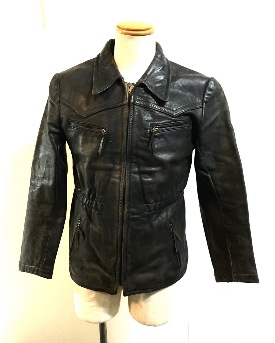40s ドイツ軍ルフトヴァッフェラビットファー ノーカラー ジャケット
