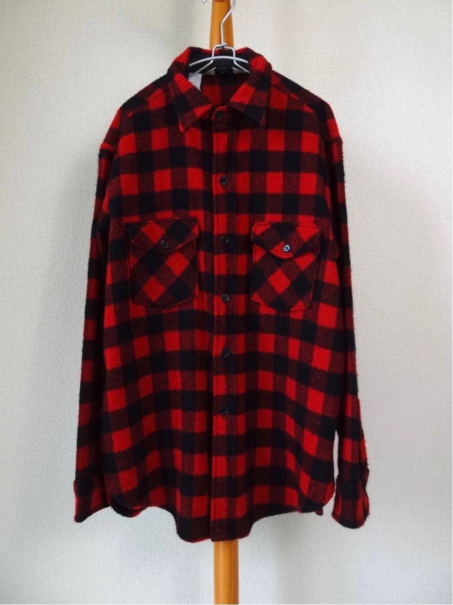 70s Woolrich バッファローチェック ウール シャツ ジャケット L