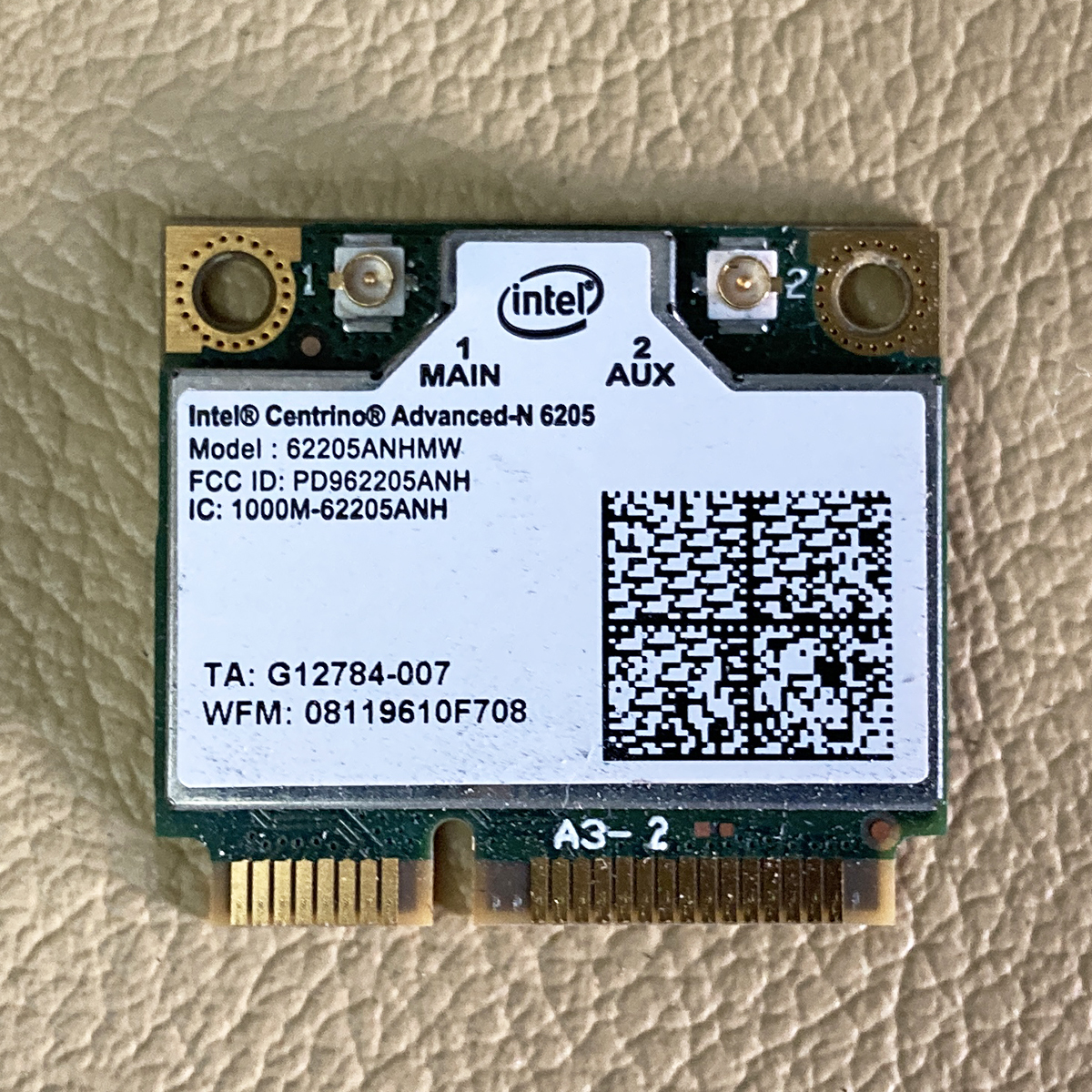 無線LANカード Intel Centrino Advanced-N 6205 62205ANHMW アンテナ 