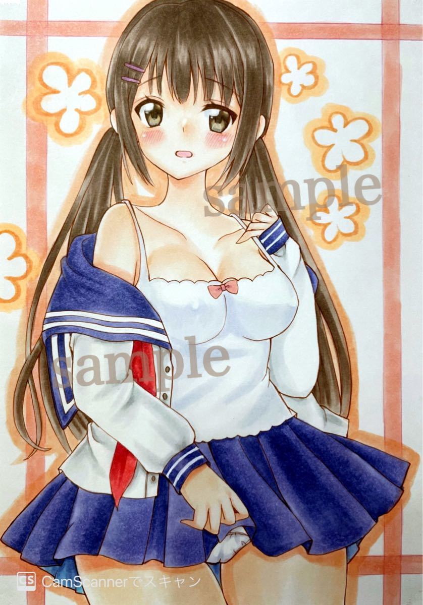 新品】手描きイラスト オリジナル 制服とキャミソール の落札情報詳細
