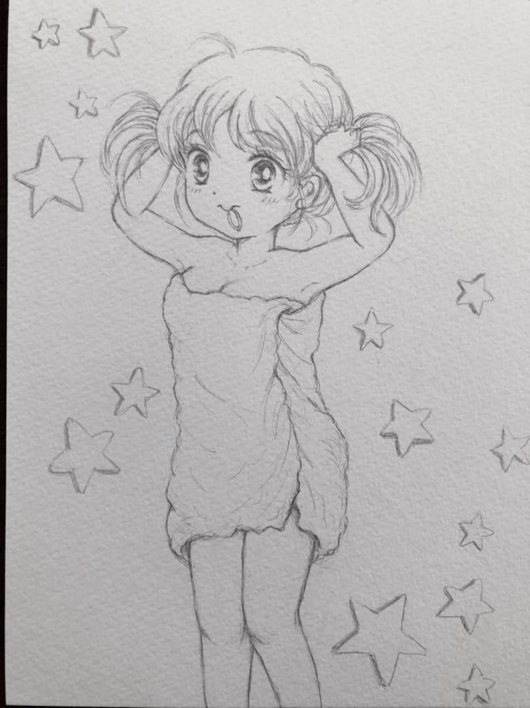 手描きイラスト オリジナル 鉛筆 シャープペン画 ラフ画 女の子 輪ゴムを咥える少女 の落札情報詳細 ヤフオク落札価格情報 オークフリー スマートフォン版