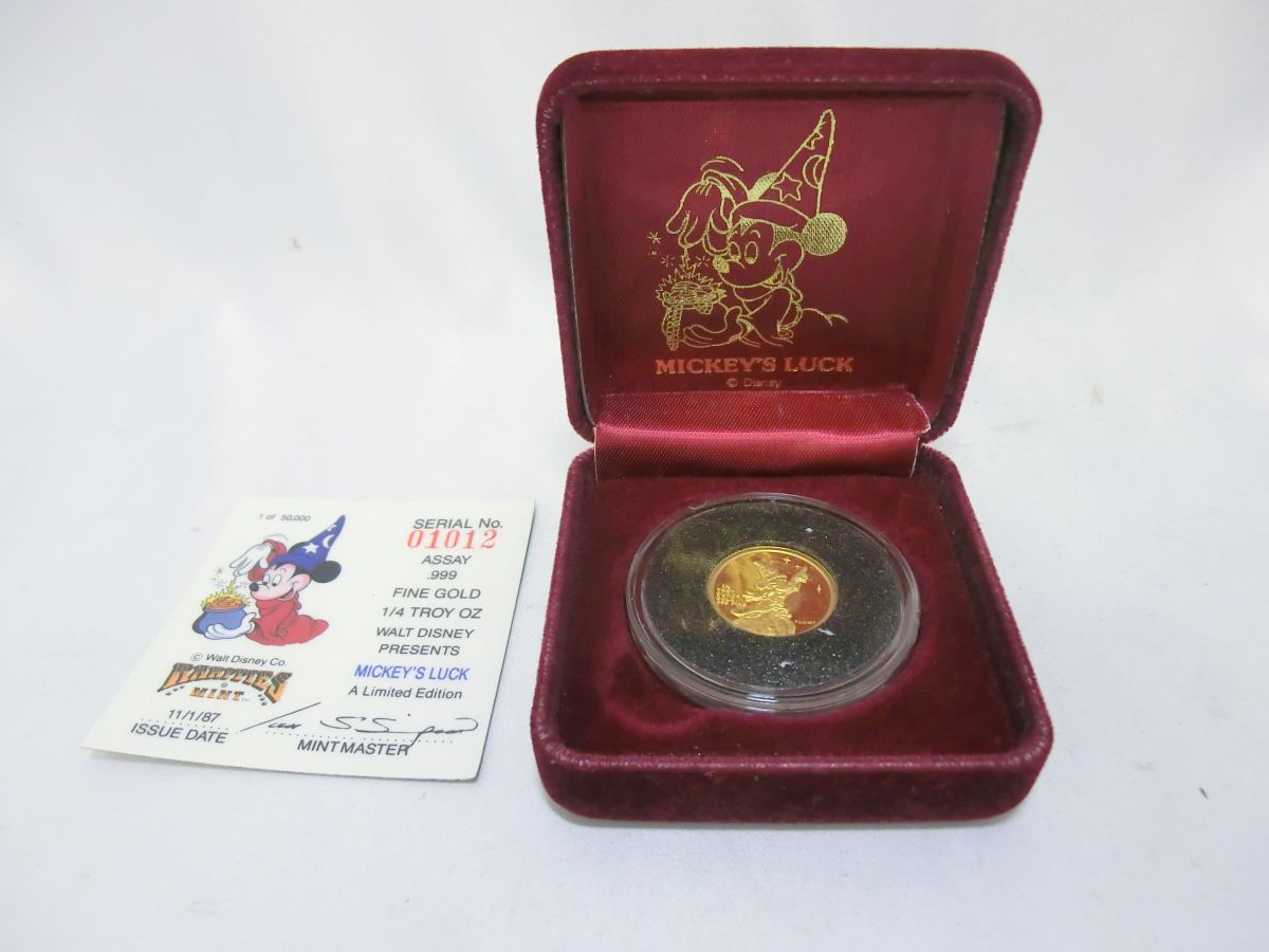 アンティークディズニー 金貨 1/4 TROY oz 24金 .999