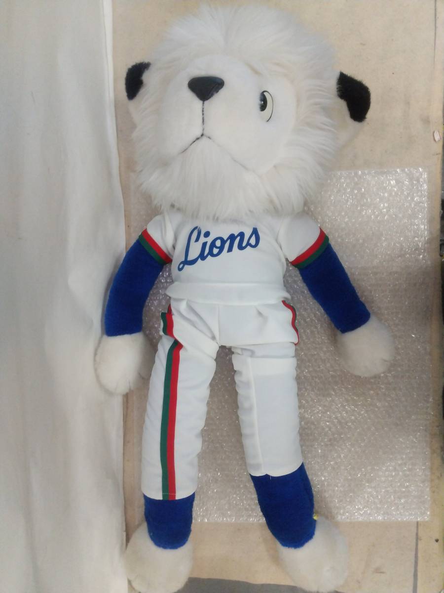 西武ライオンズ レオぬいぐるみサイン入り日本製 旧ユニフォーム