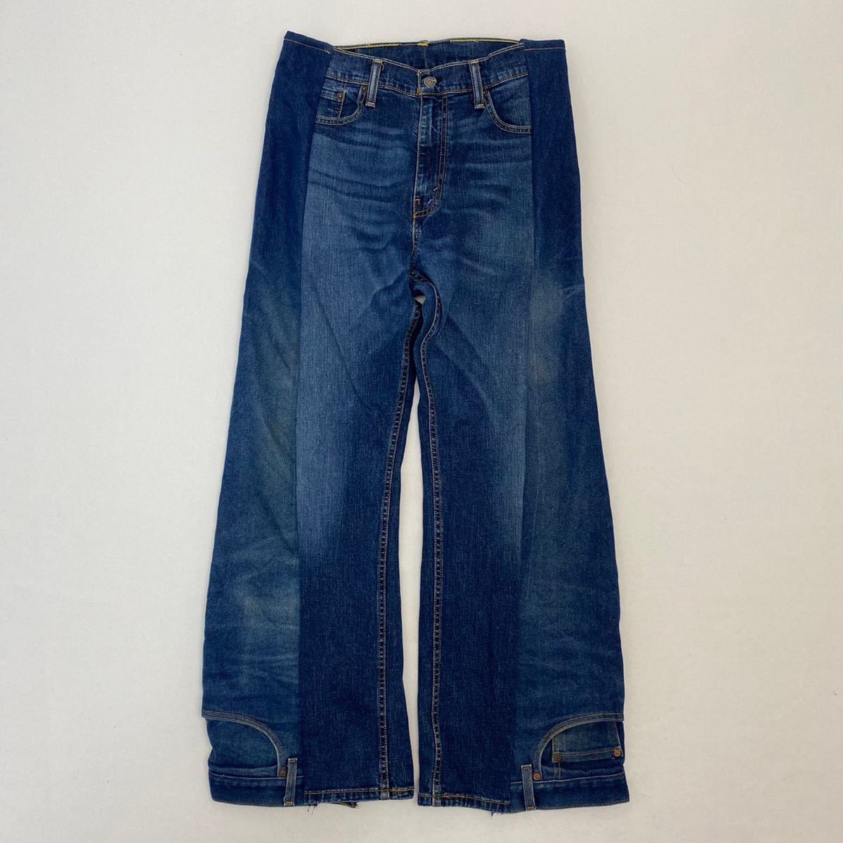 再構築 リメイク 再構築 リメイクリーバイス ベルボトム デニム パンツ