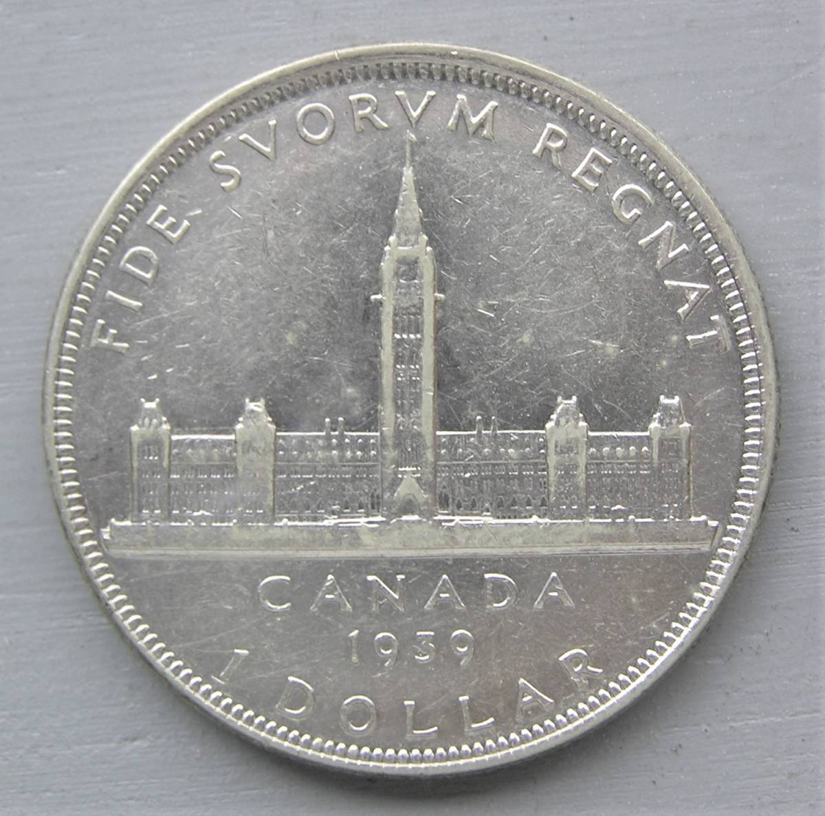 1-70】カナダ ジョージ6世 1939年 1ドル銀貨 外国銭 海外硬貨 コイン