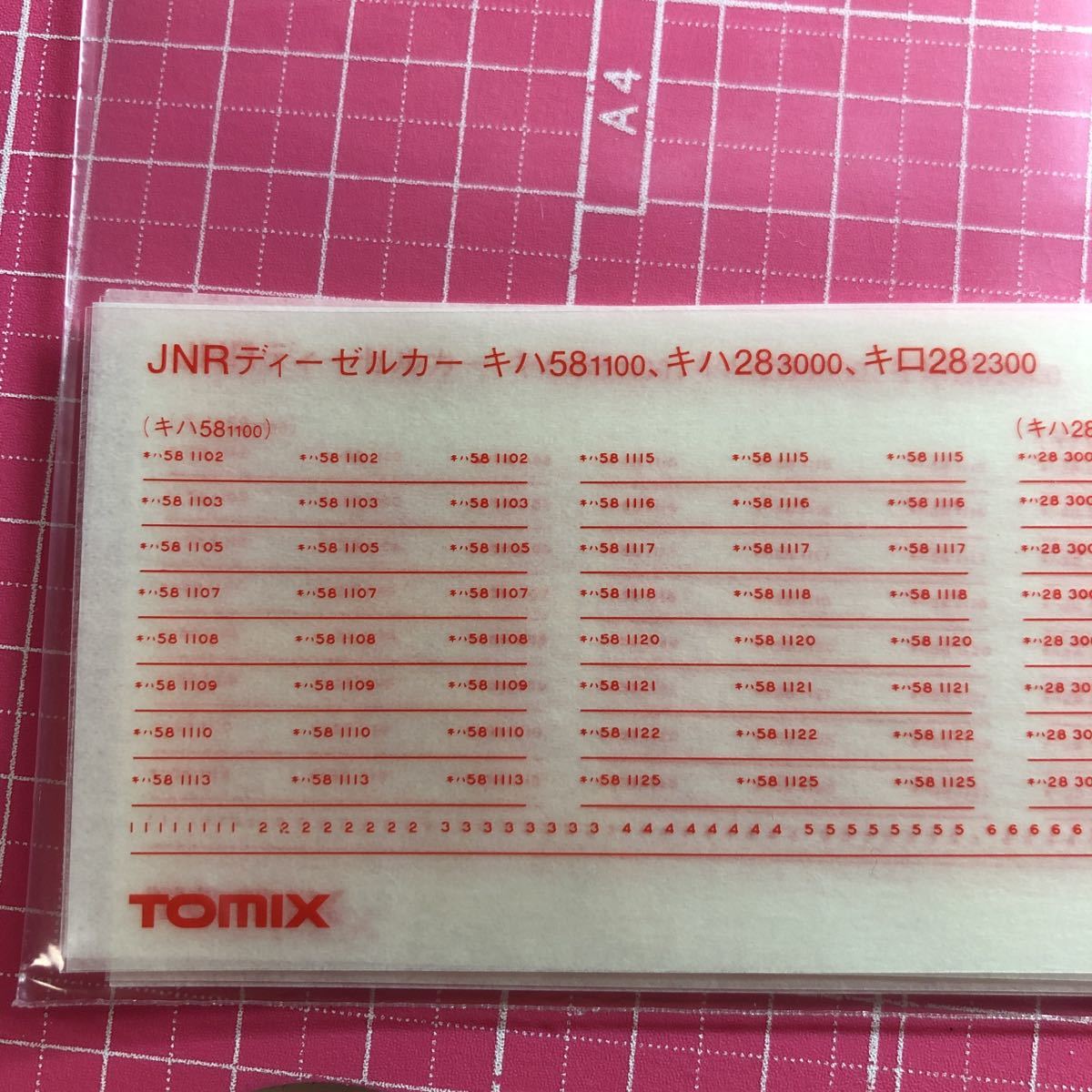 新品 Tomix インレタ キハ58 1100 キハ28 3000 キロ28 2300 車番 ナンバー 2421 2422 2423 2424 トミックス 段ボール箱発送 の落札情報詳細 ヤフオク落札価格情報 オークフリー スマートフォン版