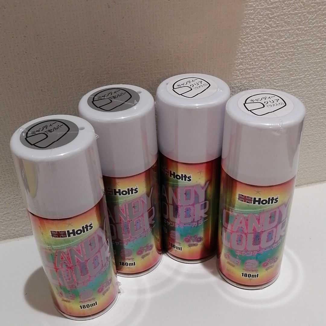 キャンディーバイオレット と下塗りシルバーとクリア180ml です。