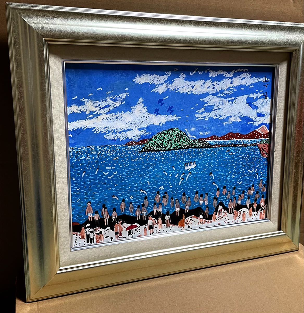 絵画　 油彩　山下清「風景」 サイン　F6サイズ　額装済み 肉筆手描き 絵画 油彩 山下清「風景」 サイン F6サイズ 額装済み 肉筆手描き