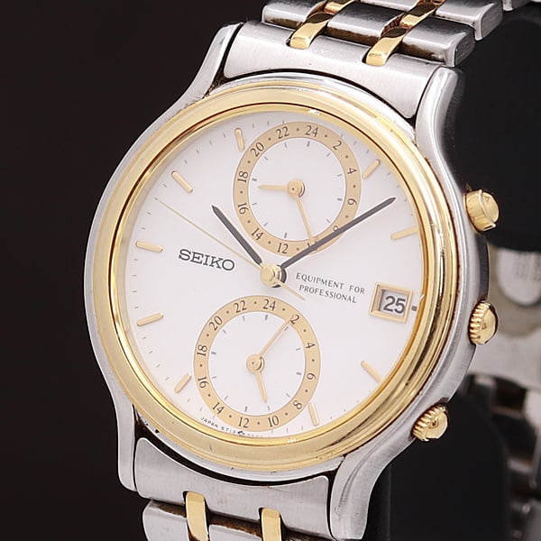 1円～SEIKO セイコー 5T12-7A00 クロノグラフ メンズ腕時計 クオーツ ⑥