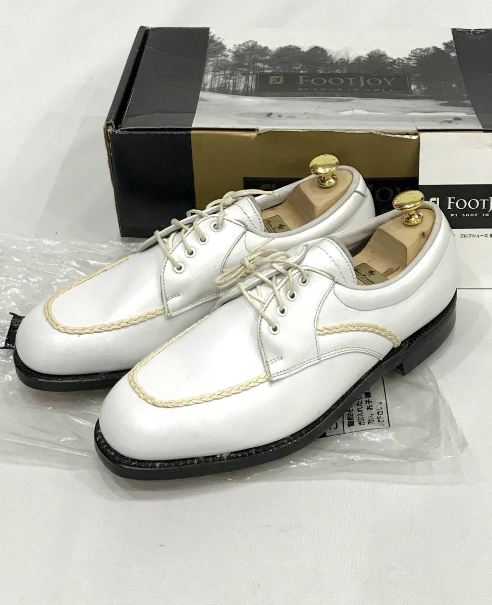 美品フットジョイ ICON ホワイト系レザー ゴルフシューズ 白 シューズ 美品フットジョイ ICON ホワイト系レザー ゴルフシューズ 白