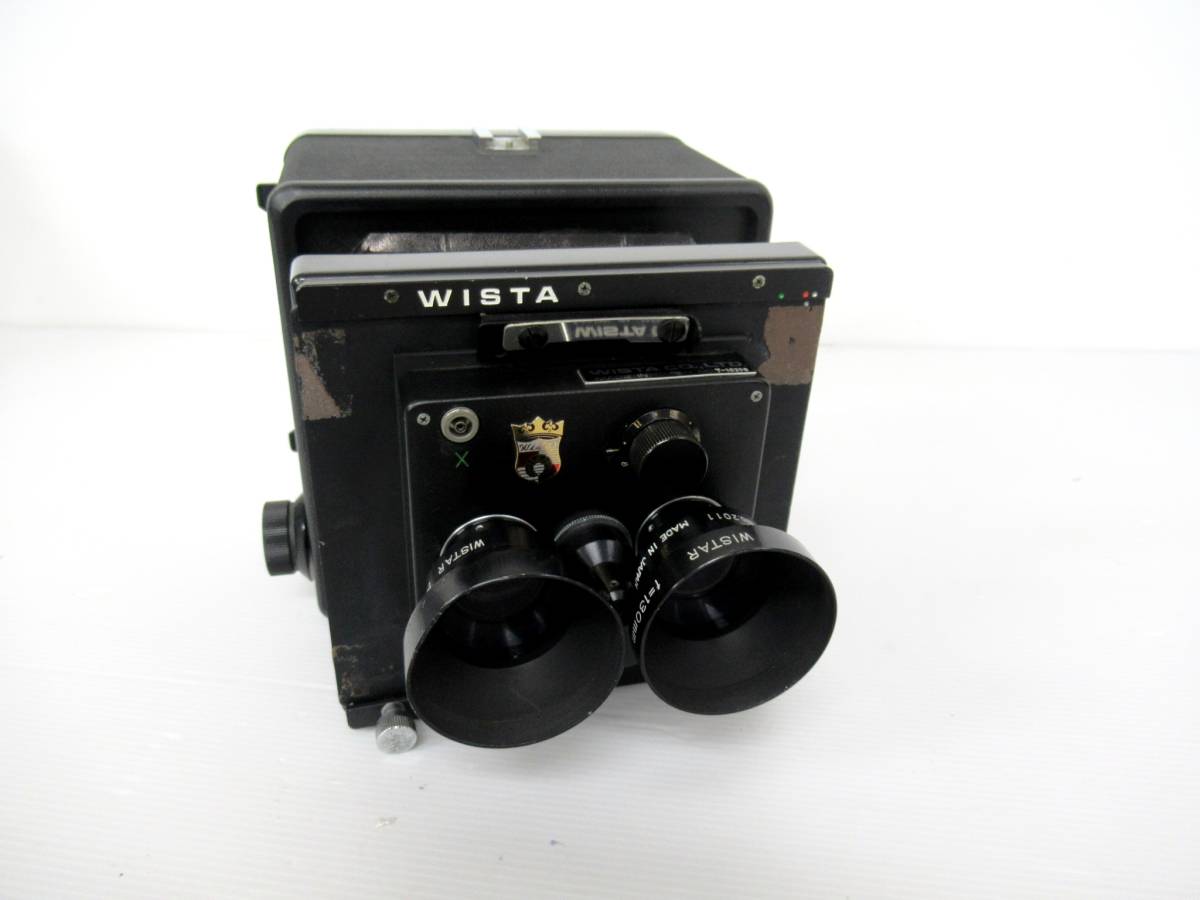 【美品】【WISTA/ウィスタ】 f=130mm 1:5.6/2眼カメラ Wista 4x5 Passport Camera with Dual 130mm f5.6 Lenses [EX-]