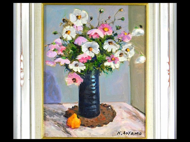 江村正光「卓上静物」油彩画