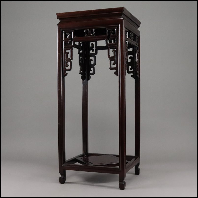 新品・未使用〛盆栽台 巻足 唐木造 / 中国 花台 飾台 香炉台 中国美術