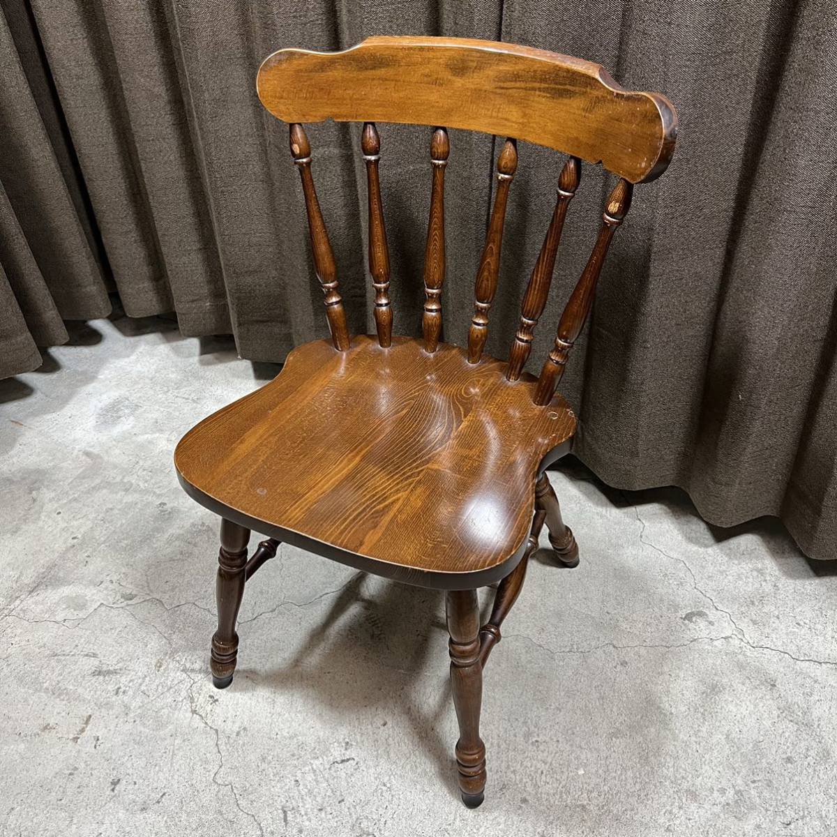 飛騨家具 柏木工 楢材 ウィンザーチェア ダイニング 椅子 古家具 ...