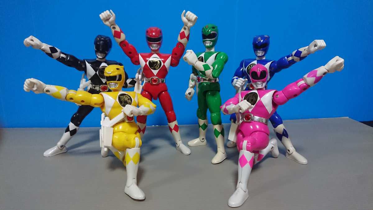 目立った傷や汚れなし】パワーレンジャー アクションフィギュア 6体