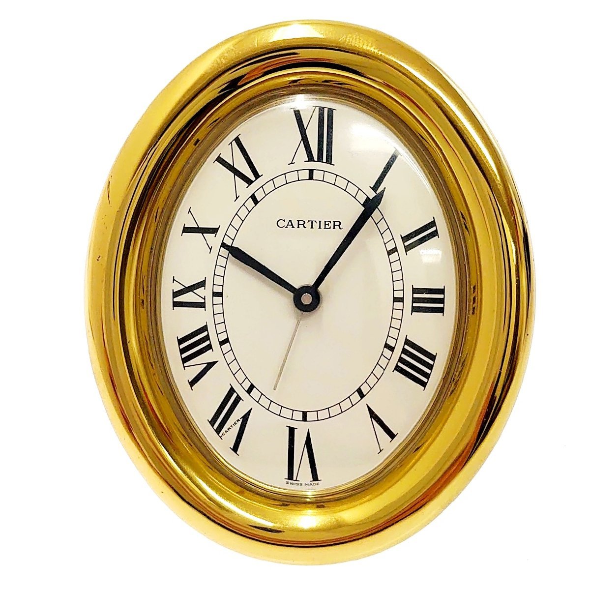 【やや傷や汚れあり】【1円スタート】【良品】 CARTIER カルティエ GP ベニュワール テーブルクロック アラーム付 トラベルクロック