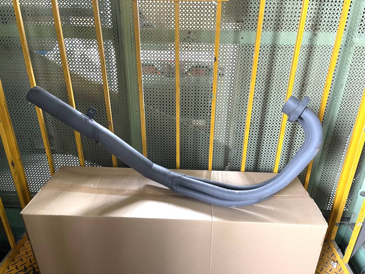 Z400FX ショート管 黒64π ロゴ有/社外 マフラー 手曲げ