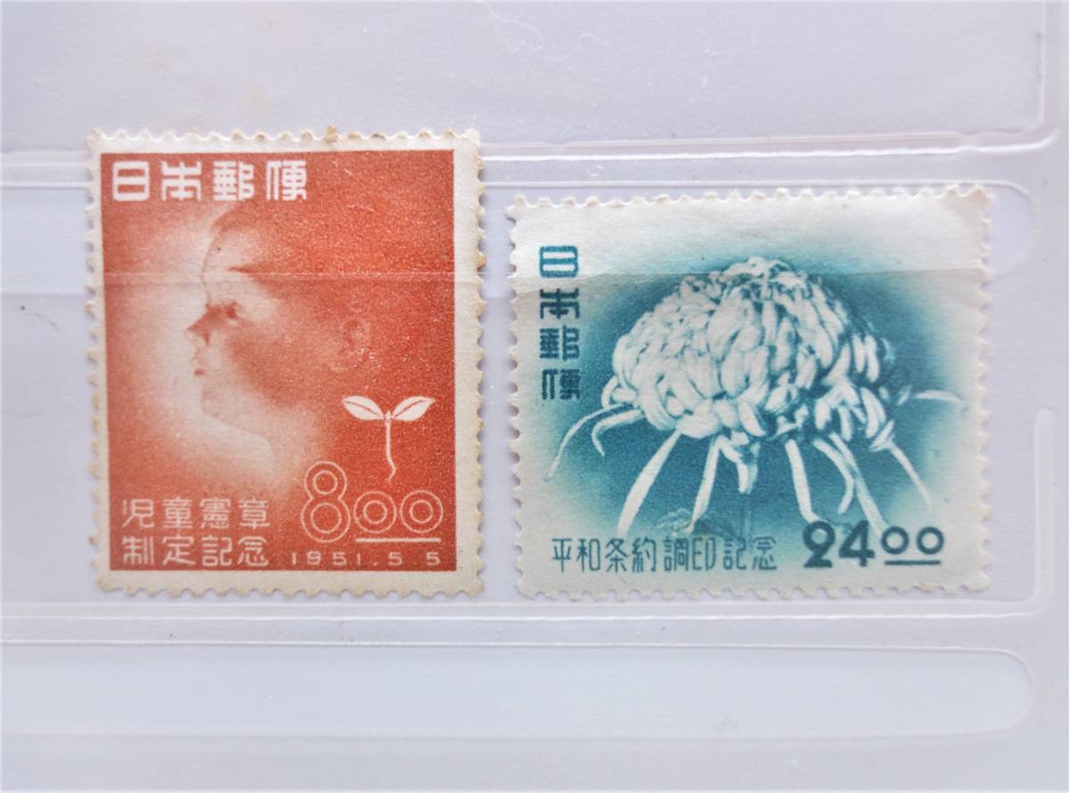 □1856 記念切手 児童憲章 銘版付 ６枚ブロック 〒1 ...