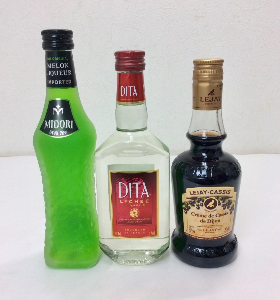 【未使用】【未開栓/3本セット】MIDORI ミドリ メロンリキュール DITA ディタ ライチリキュール LEJAY ルジェ クレームドカ
