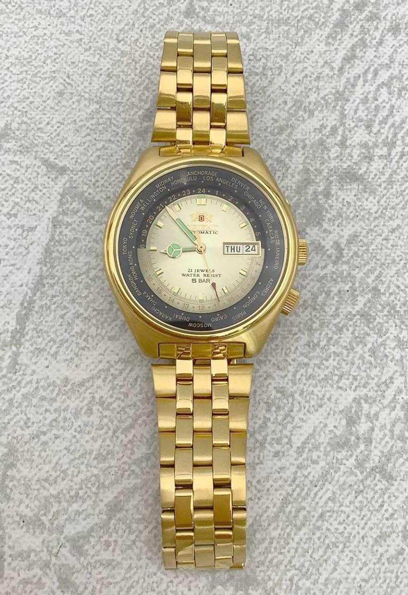 Orient ワールドタイム　21石　469EE6-71 自動巻腕時計 Orient ワールドタイム21石469EE6-71 自動巻腕時計