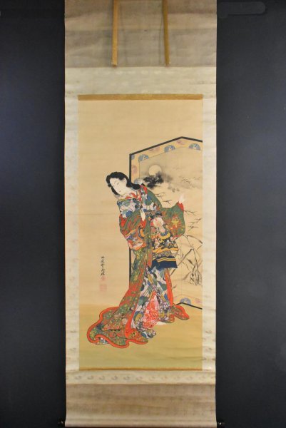 奥村政信肉筆小品美人図丹鳥齊肉筆浮世絵