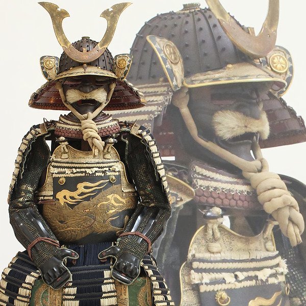 やや傷や汚れあり】【TAKIYA】6704 時代武具 『鉄地二十二間星兜・白糸