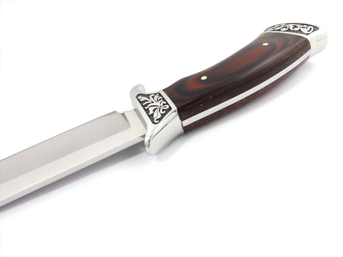【未使用】SA48★Columbia Saber★コロンビアナイフ 高品質シースナイフ レリーフ刻印 天然ウッドハンドル キャンプ アウトドア ...