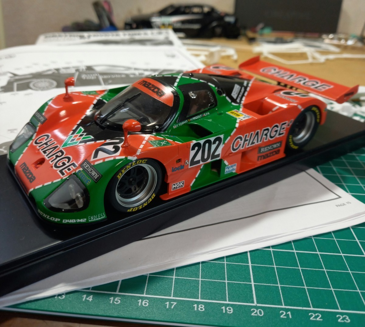 やや傷や汚れあり】【組立済】ハセガワ 1/24 チャージ マツダ 767b NO