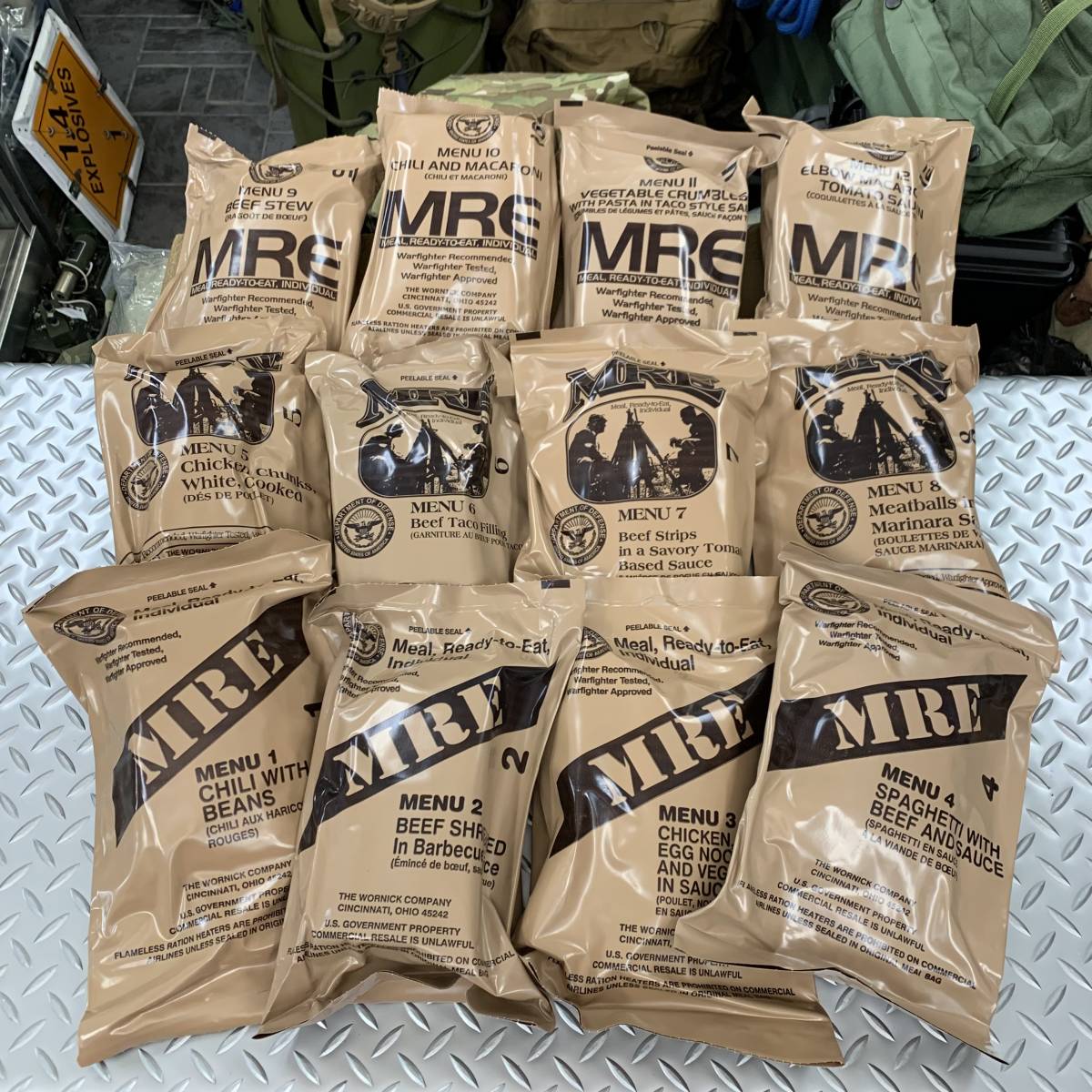 送料無料 2019年検品 CASE-A 12食 米軍 MREレーション 12食 戦闘
