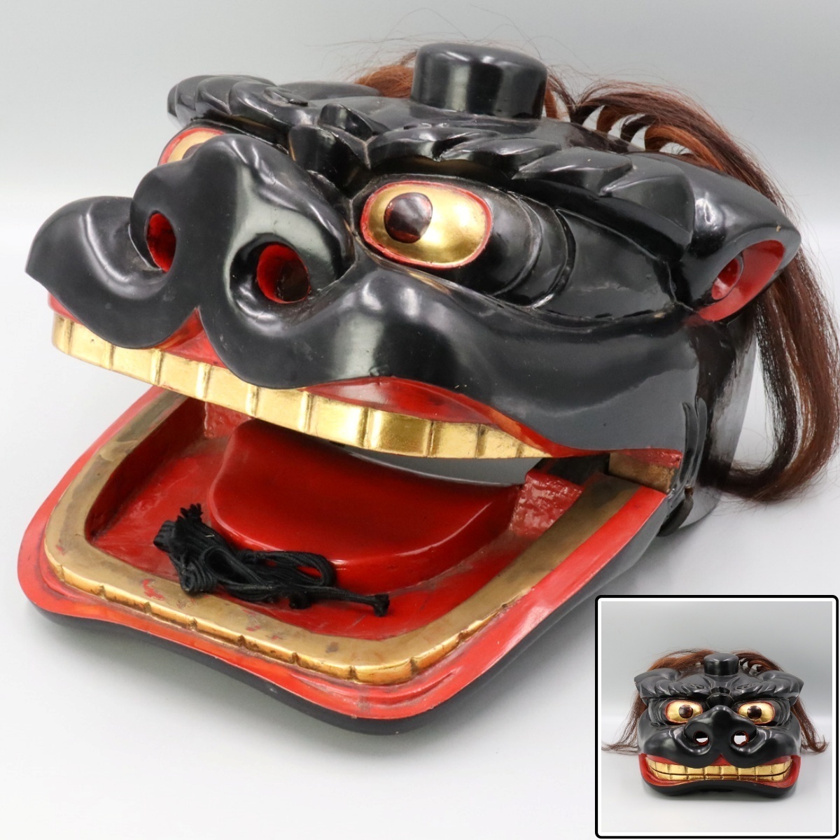 獅子頭　獅子舞　雄・雌　縁起物　実物木彫 獅子頭 獅子舞 雄•雌 縁起物 実物木彫 Yahoo!オークション