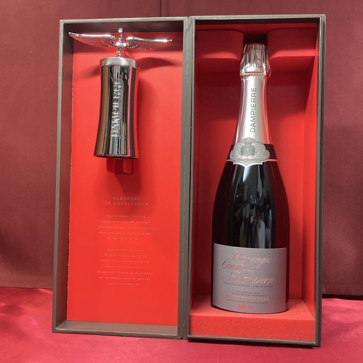 【未使用】【YH6605】未開栓 コント・ド・ダンピエール ブリュット ベントレーモーターズ 100周年記念 750ml 12.5％ 箱入 シャンパンストッパー付きの落札情報詳細