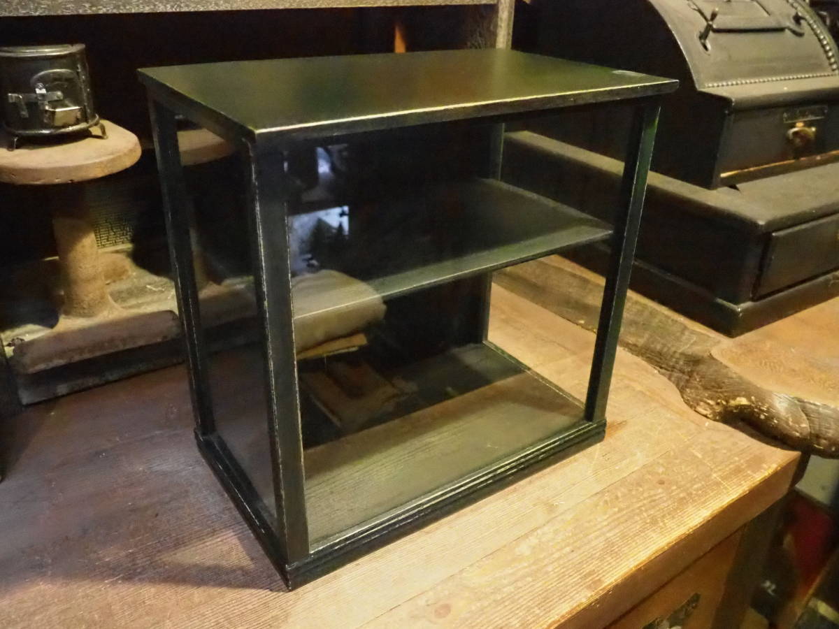 駄菓子屋ブリキのガラスケース60cm □曲面ショーケース 店舗什器 